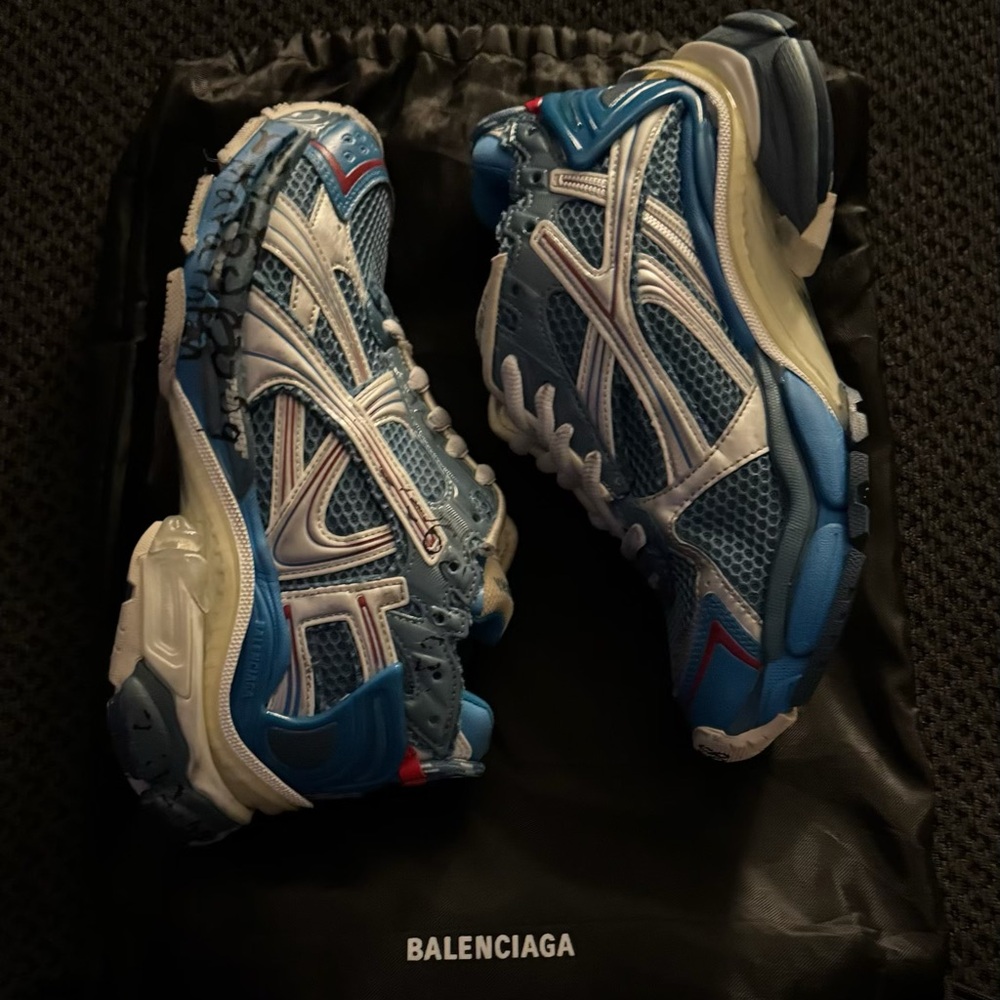 Balenciaga Blue and White Sneakers